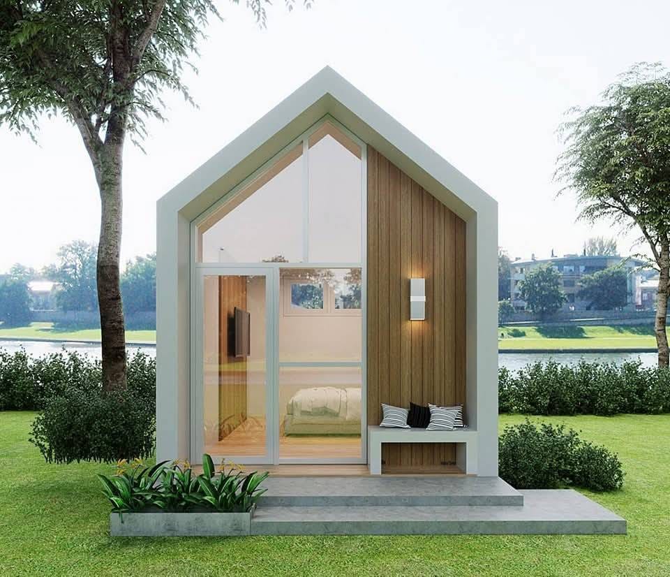 บ้านสัตว์เลี้ยง BIGBOXDESIGN รุ่น บ้านกระจกรองรับติดแอร์ SUNRISE GABLE-SG01 ขนาด 200X200X250 CM. สีเขียว_1