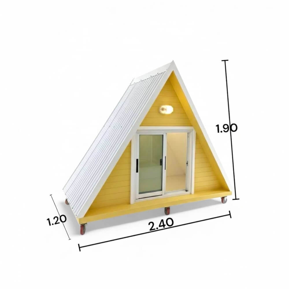 บ้านสัตว์เลี้ยง BIGBOXDESIGN รุ่น GABLE STYLE-BOXG01 ทรงหน้าจั่ว ขนาด 200X120X190 ซม. สีขาว/เหลือง_10