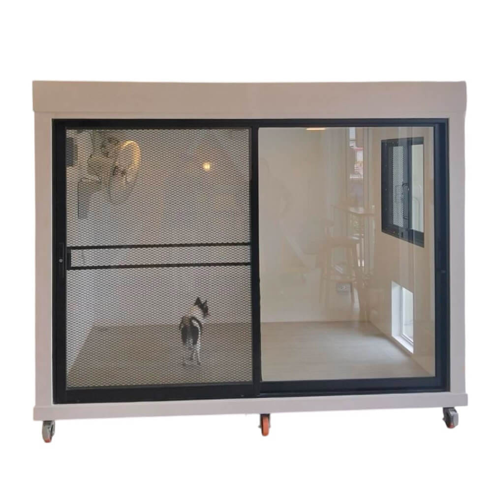 บ้านสัตว์เลี้ยง BIGBOXDESIGN รุ่น บ้านกล่องแบบกระจก-BOXM01 ขนาด 240X150X180 ซม. สีขาว พร้อมระบบสมาร์ทปลั๊ก_2