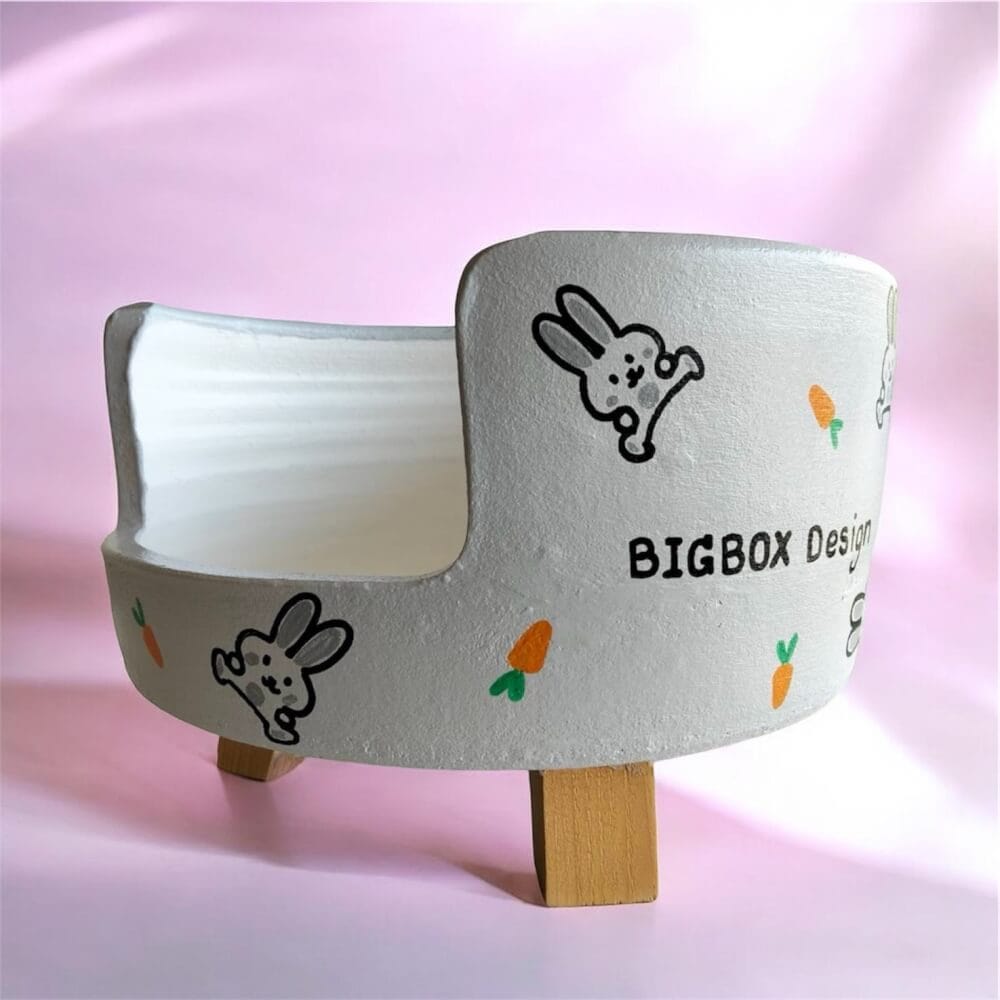 ที่นอนสัตว์เลี้ยง BIGBOXDESIGN รุ่น โซฟาดินเซรามิก ขนาด 14 นิ้ว สีเทา-ลายกระต่าย_2
