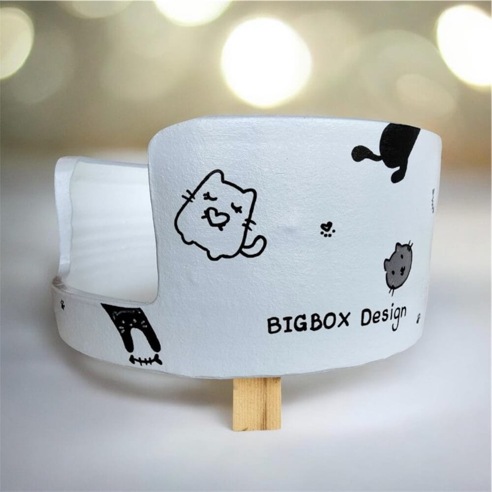 ที่นอนสัตว์เลี้ยง BIGBOXDESIGN รุ่น โซฟาดินเซรามิก ขนาด 17 นิ้ว สีเทา-ลายแมว_2