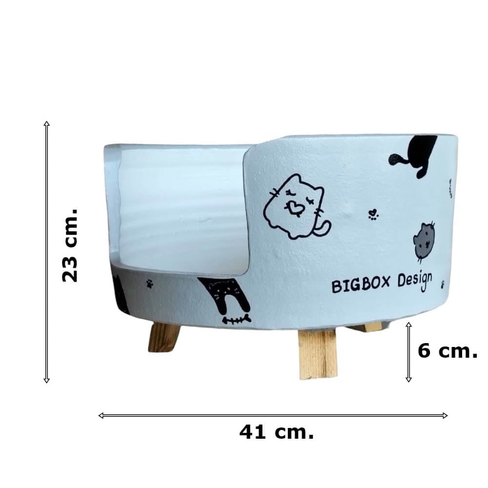 ที่นอนสัตว์เลี้ยง BIGBOXDESIGN รุ่น โซฟาดินเซรามิก ขนาด 17 นิ้ว สีเทา-ลายแมว_4