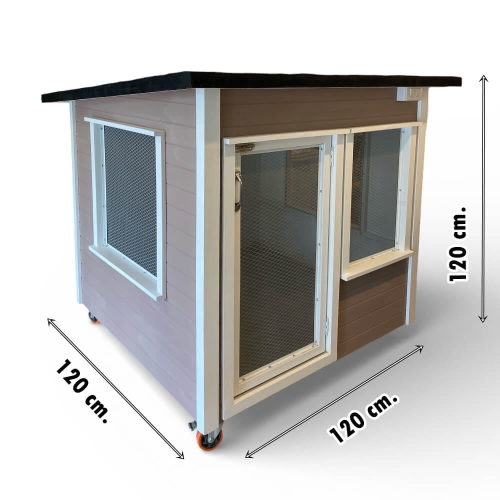 บ้านสัตว์เลี้ยง BIGBOXDESIGN รุ่น STEEL STYLE-ST02 ขนาด 120 ซม. สีเบิร์ดเนส พร้อมตะแกรงเหล็กและมุ้งลวด_10