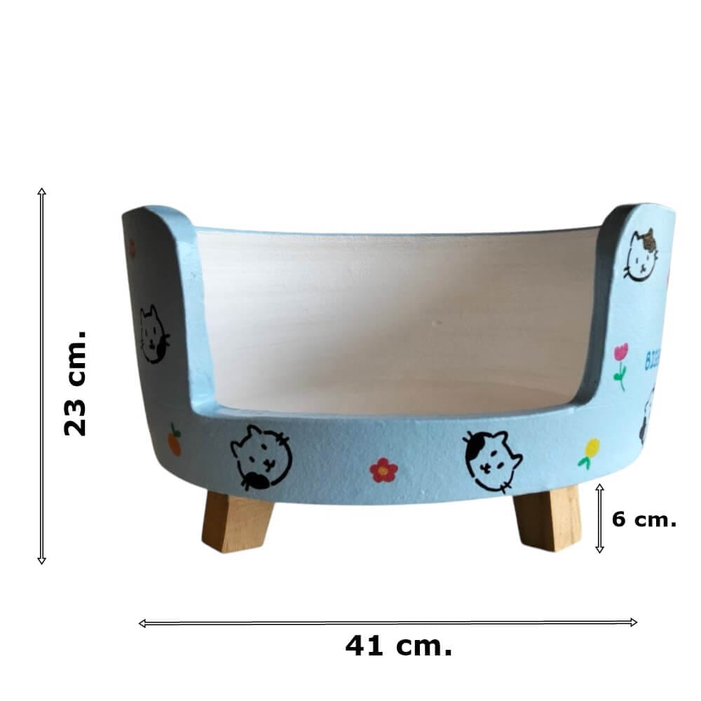 ที่นอนสัตว์เลี้ยง BIGBOXDESIGN รุ่น โซฟาดินเซรามิก ขนาด 17 นิ้ว สีฟ้า-ลายแมว_7