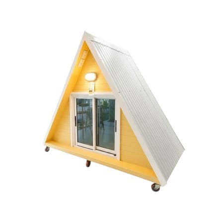 บ้านสัตว์เลี้ยง BIGBOXDESIGN รุ่น GABLE STYLE-BOXG01 ทรงหน้าจั่ว ขนาด 200X120X190 ซม. สีขาว/เหลือง_0