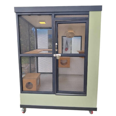 บ้านสัตว์เลี้ยง BIGBOXDESIGN รุ่น บ้านแบ่งโซน-BOXSTEEL04 ขนาด 150X120X200CM. สีเขียว-TERRA VALE พร้อมตะแกรงเหล็กฉีก+มุ้งลวด_0