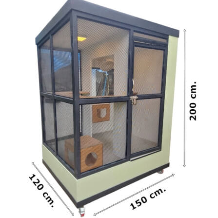บ้านสัตว์เลี้ยง BIGBOXDESIGN รุ่น บ้านแบ่งโซน-BOXSTEEL04 ขนาด 150X120X200CM. สีเขียว-TERRA VALE พร้อมตะแกรงเหล็กฉีก+มุ้งลวด_12