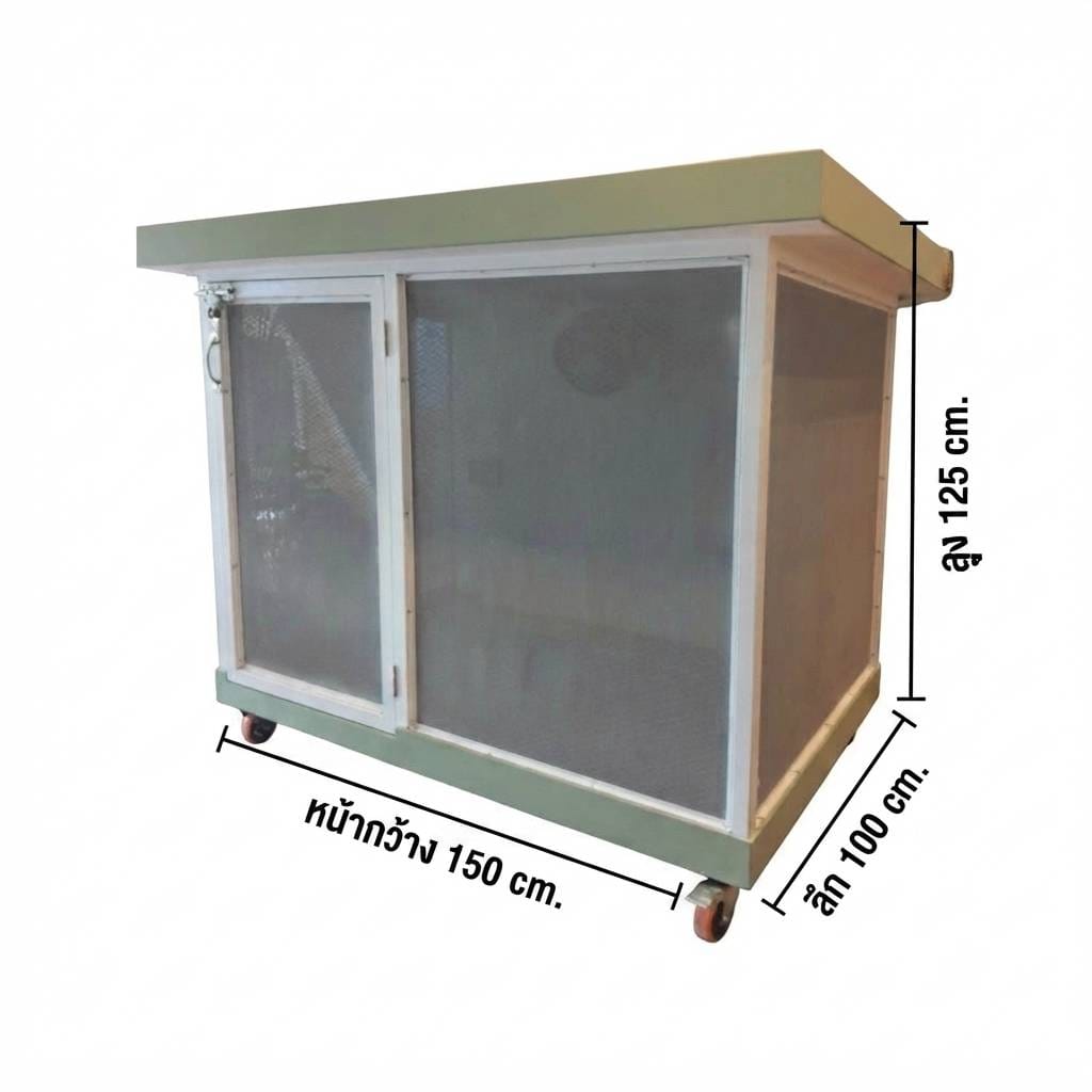 บ้านสัตว์เลี้ยง BIGBOXDESIGN รุ่น METALLIC STYLE-M08 ขนาด 150 X 100 X 125 ซม. สีเขียว_11