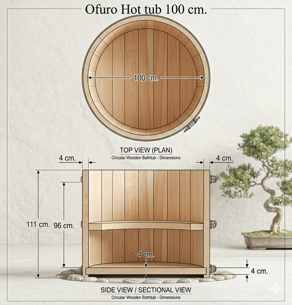 อ่างไม้เรดซีดาร์ SWISS THAI WATER SOLUTION รุ่น OFURO ขนาด 100 ซม.สำหรับ 1 คน