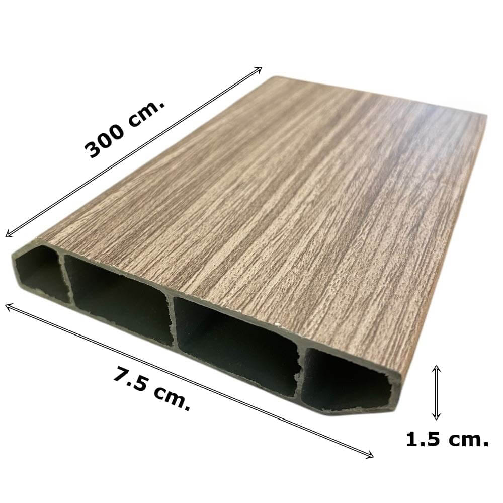 บัวพื้น PVC I.D.DECORATION รุ่น 001 ขนาด 7.5 X 1.5 X 300 ซม.สีเทา หนา 3 นิ้ว_4