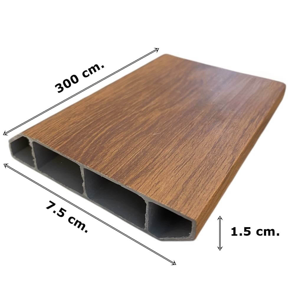 บัวพื้น PVC I.D.DECORATION รุ่น 028 ขนาด 7.5 X 1.5 X 300 ซม. สีน้ำตาล หนา 3 นิ้ว_4