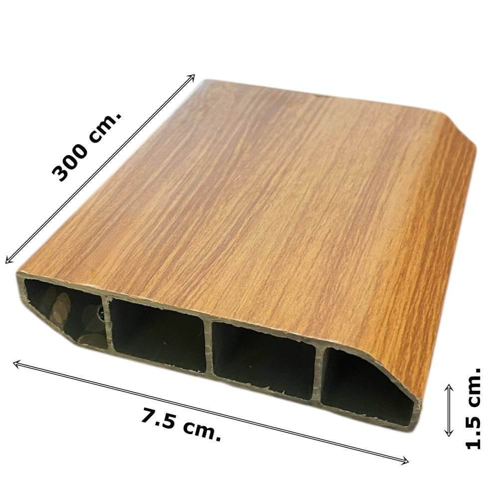บัวพื้น PVC I.D.DECORATION รุ่น 025 ขนาด 7.5 X 1.5 X 300 ซม. สีน้ำตาล หนา 3 นิ้ว_4