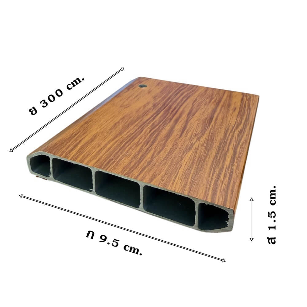 บัวพื้น PVC I.D.DECORATION รุ่นบาง 035-1 ขนาด 9.5 X 1.5 X 300 ซม. สีน้ำตาล หนา 4 นิ้ว_4