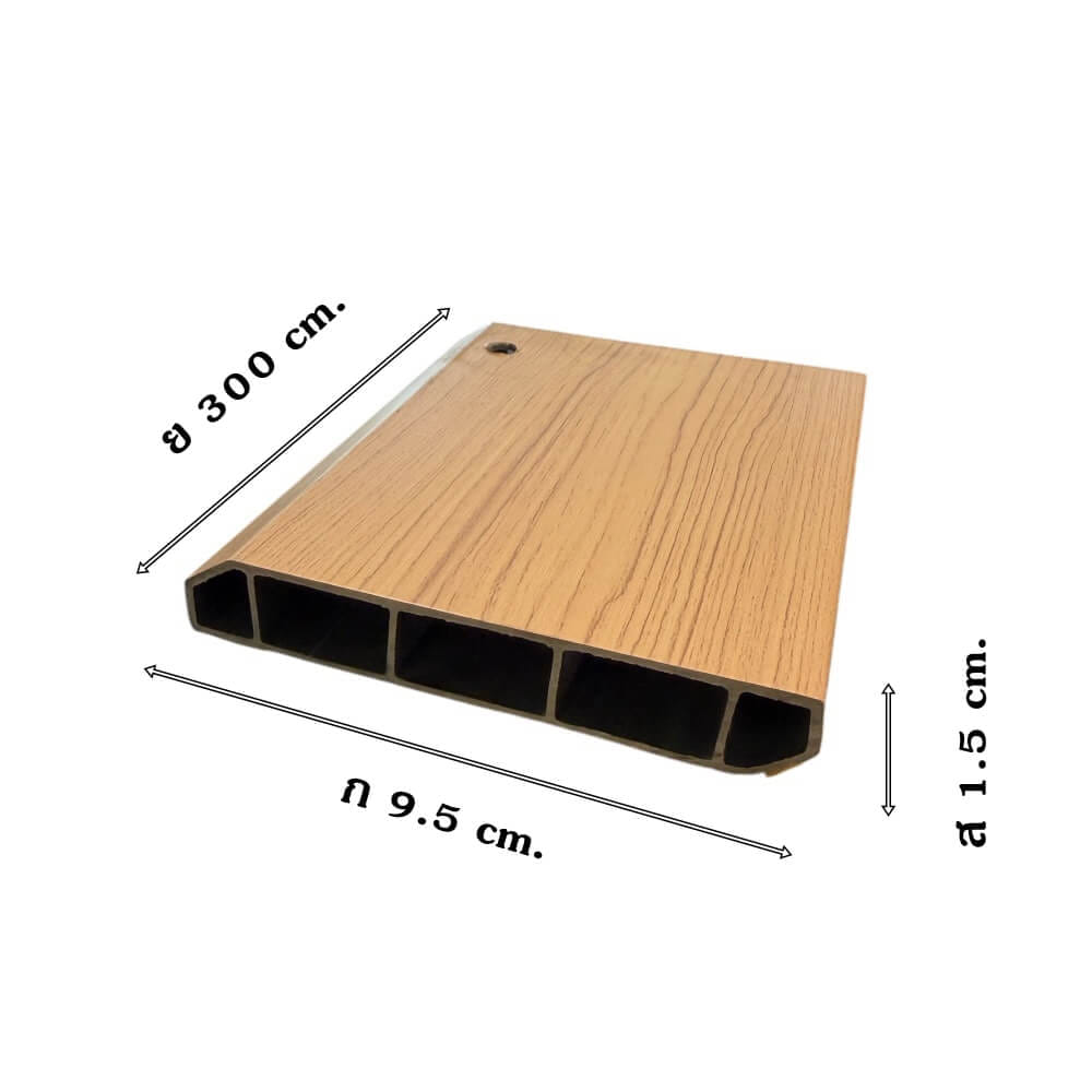บัวพื้น PVC I.D.DECORATION รุ่นบาง 046 ขนาด 9.5 X 1.5 X 300 ซม. สีเบจ หนา 4 นิ้ว_4