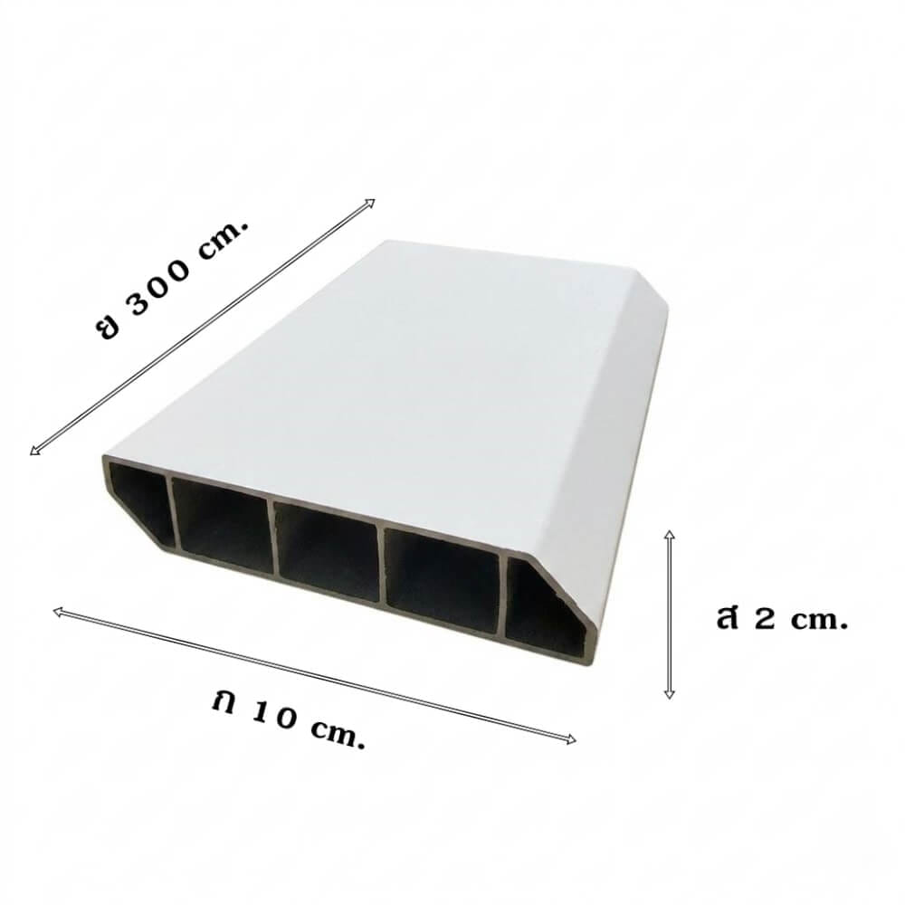 บัวพื้น PVC I.D.DECORATION รุ่น สีขาวเรียบ ขนาด 10 X 2 X 300 ซม. สีขาว หนา 4 นิ้ว_4
