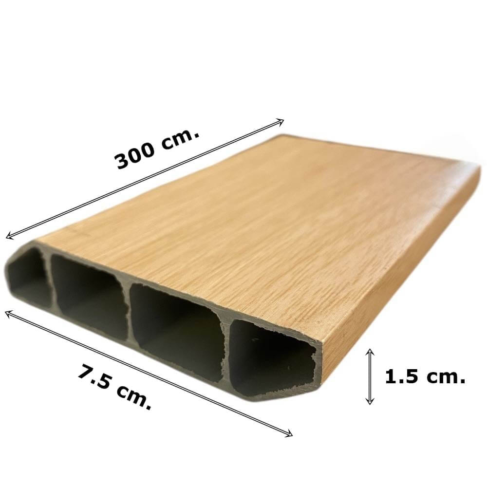 บัวพื้น PVC I.D.DECORATION รุ่น 039 ขนาด 7.5 X 1.5 X 300 ซม. สีเบจ หนา 3 นิ้ว_5