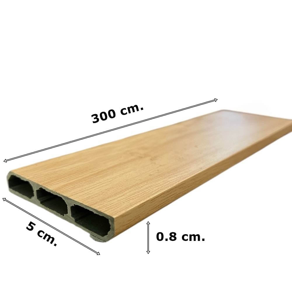 บัวพื้น PVC I.D.DECORATION รุ่น 039 ขนาด 5 X 0.8 X 300 ซม. สีเมเปิ้ล หนา 2 นิ้ว_6