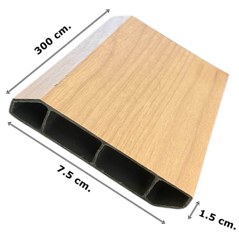 บัวพื้น PVC I.D.DECORATION รุ่น 048 ขนาด 7.5 X 1.5 X 300 ซม. สีครีม หนา 3 นิ้ว_5