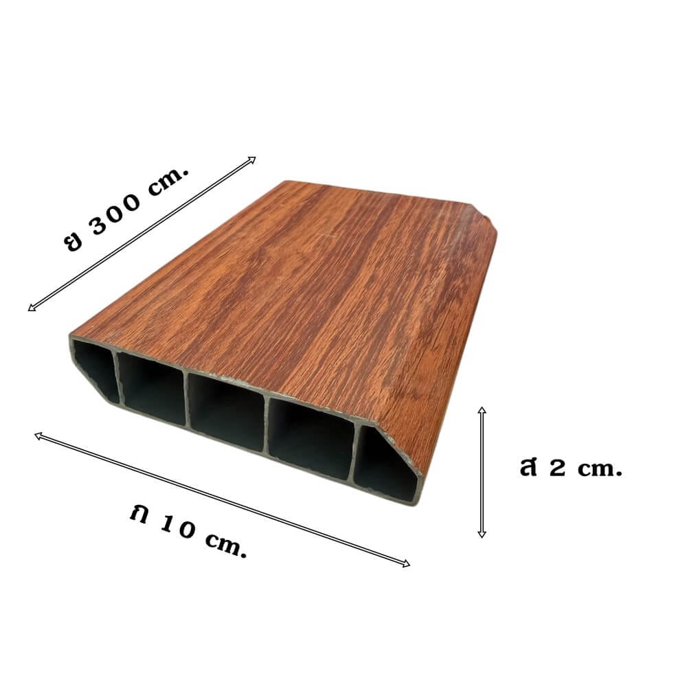 บัวพื้น PVC I.D.DECORATION รุ่น 036 ขนาด 10 X 2 X 300 ซม. สีน้ำตาลแดง หนา 4 นิ้ว_5