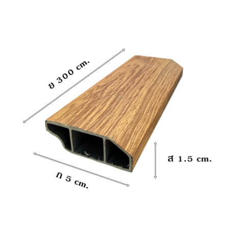 บัวพื้น PVC I.D.DECORATION รุ่น 025 ขนาด 5 X 1.5 X 300 ซม. สีน้ำตาล หนา 2 นิ้ว_4