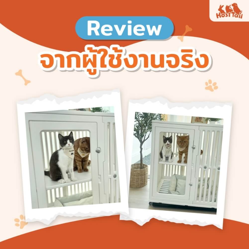 บ้านสัตว์เลี้ยง HOSTTAIL รุ่น CAT SPACE CONDO 3 STEP 85X58X134CM สีขาว_2