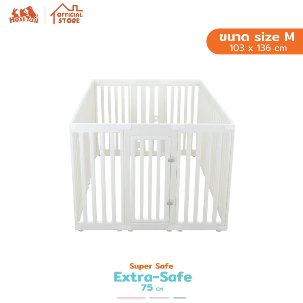 คอกกั้นสุนัข อะคริลิค HOSTTAIL รุ่น EXTRA SAFE สูง 75 ซม.SIZE M เหมาะสำหรับสัตว์พันธุ์ใหญ่_6