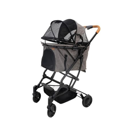 รถเข็นสัตว์เลี้ยง HOSTTAIL 2-IN-1 PET สีเทา_0