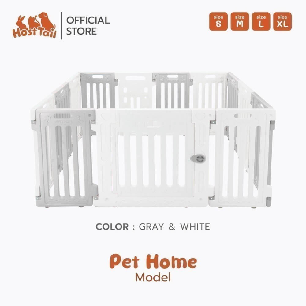 คอกกั้นสุนัข HOSTTAIL รุ่น PET HOME ไซต์ XL สี เทา-ขาว_6
