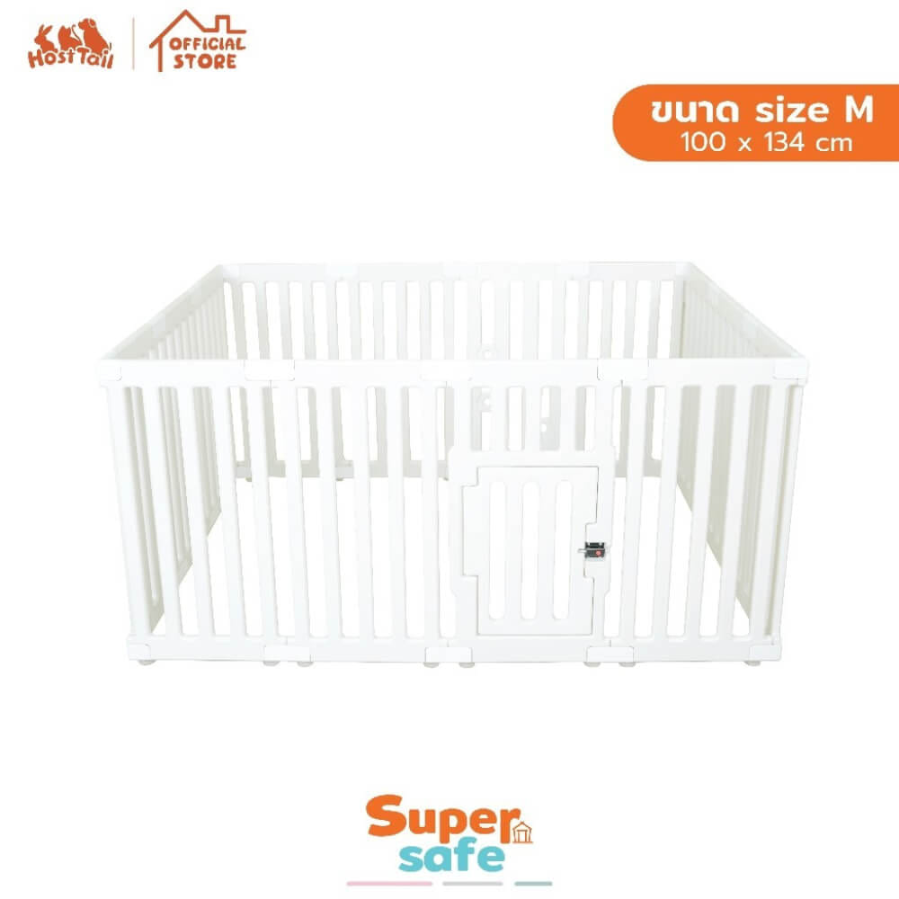 คอกกั้นสุนัข HOSTTAIL รุ่น SUPER SAFE ไซต์ M สีขาว (เหมาะสำหรับสัตว์พันธุ์เล็ก)_6