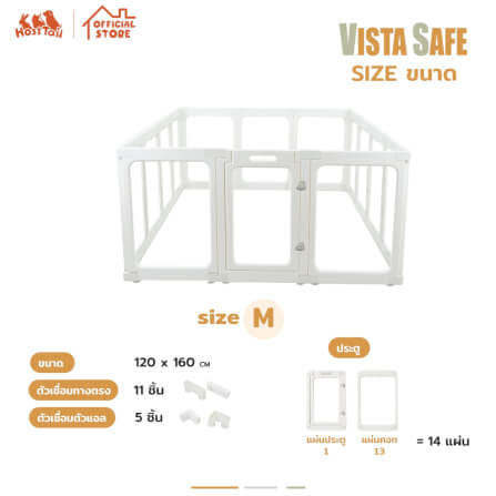 คอกกั้นสุนัข อะคริลิค HOSTTAIL รุ่น VISTA SAFE สูง 60 ซม.SIZE M_5