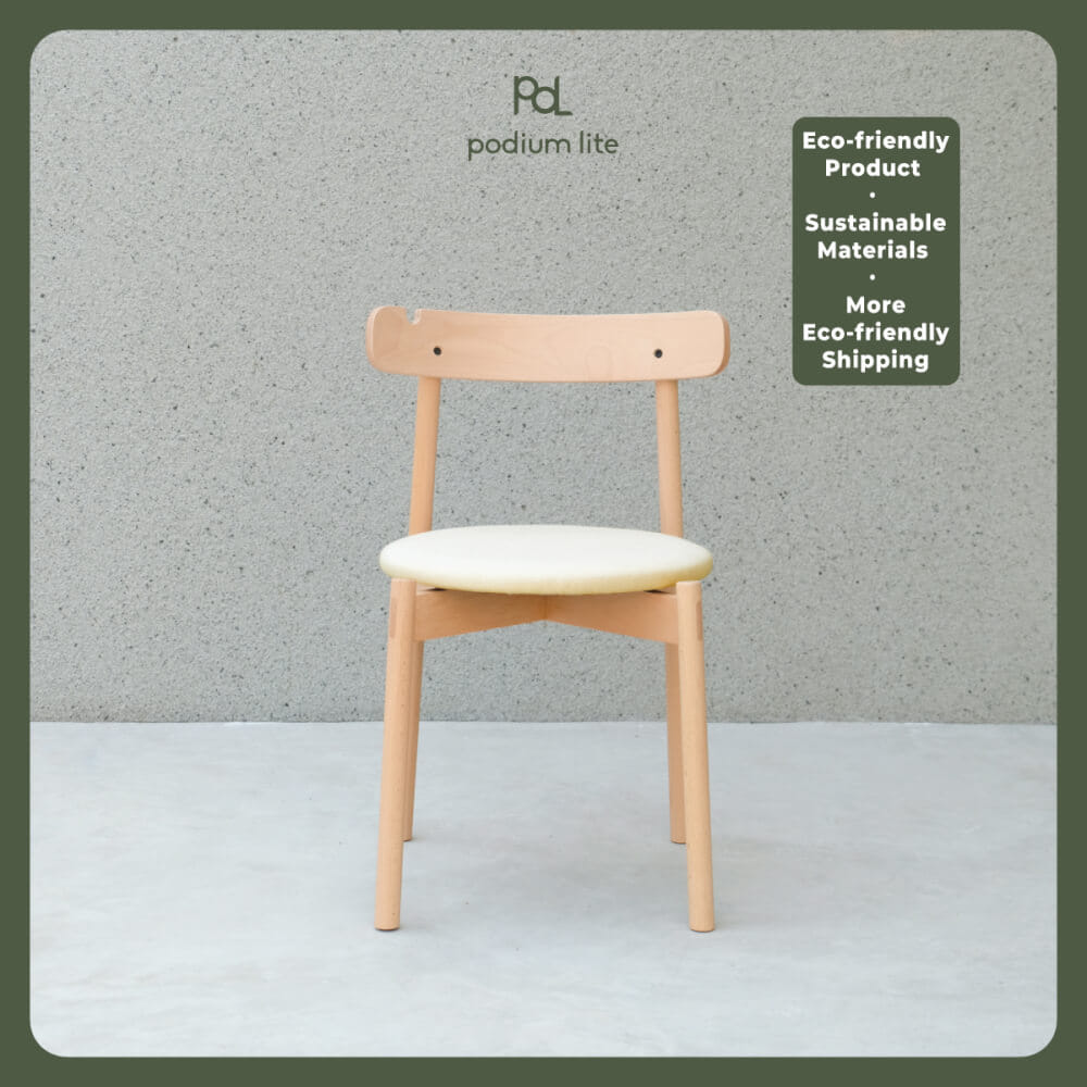 เก้าอี้ทานข้าวไม้บีช PODIUM LITE รุ่น PLUS CHAIR สี PURE NATURAL (ถอดประกอบได้)_1