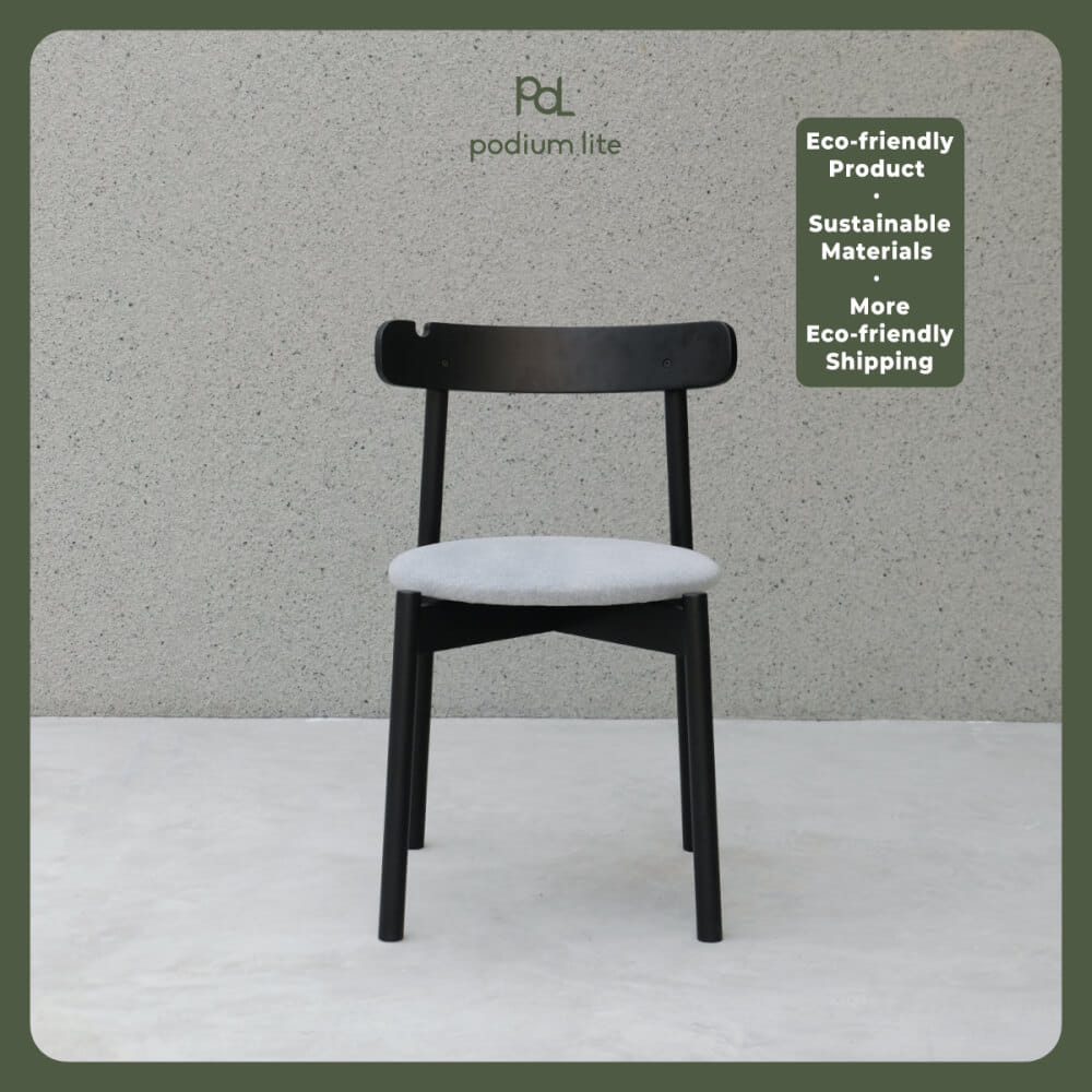 เก้าอี้ทานข้าวไม้บีช PODIUM LITE รุ่น PLUS CHAIR สี BLACK (ถอดประกอบได้)_1