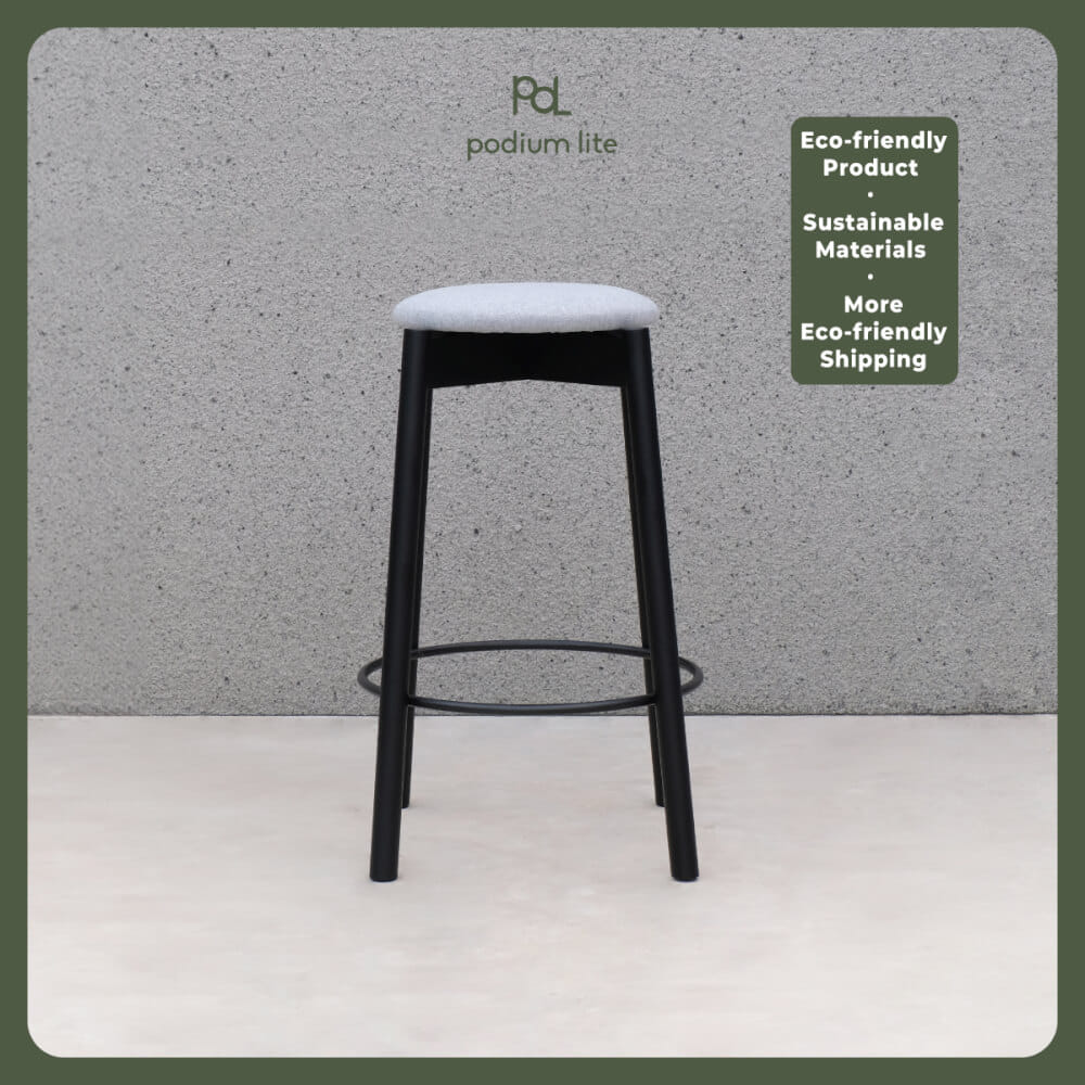เก้าอี้บาร์ไม้บีช PODIUM LITE รุ่น PLUS MID STOOL สี BLACK (ถอดประกอบได้)_1