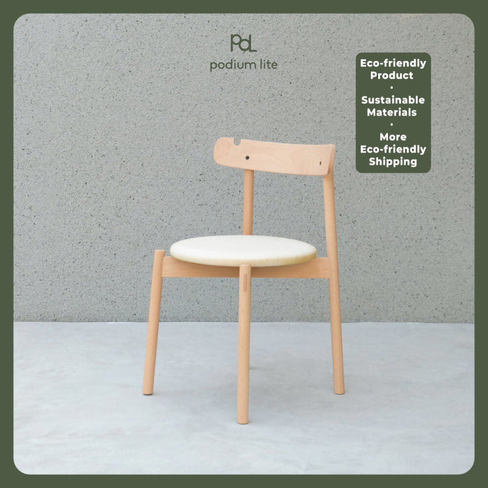 เก้าอี้ทานข้าวไม้บีช PODIUM LITE รุ่น PLUS CHAIR สี PURE NATURAL (ถอดประกอบได้)_2