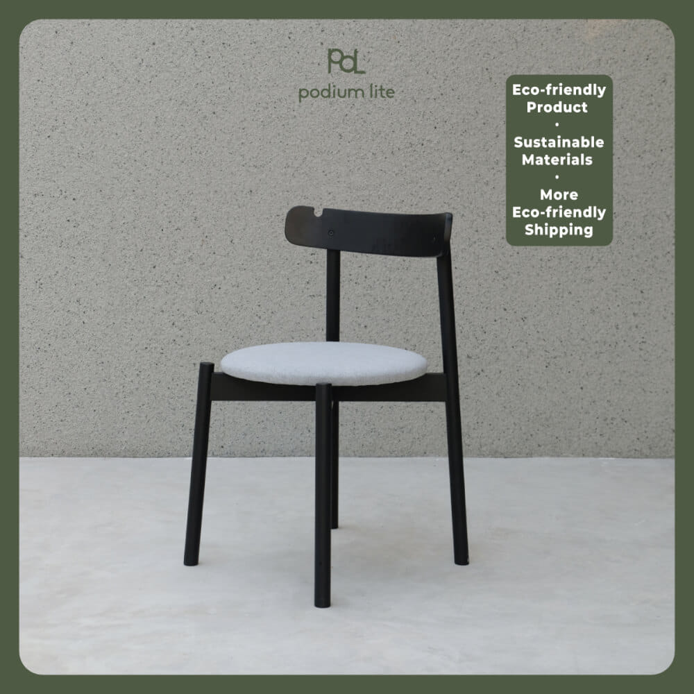 เก้าอี้ทานข้าวไม้บีช PODIUM LITE รุ่น PLUS CHAIR สี BLACK (ถอดประกอบได้)_2