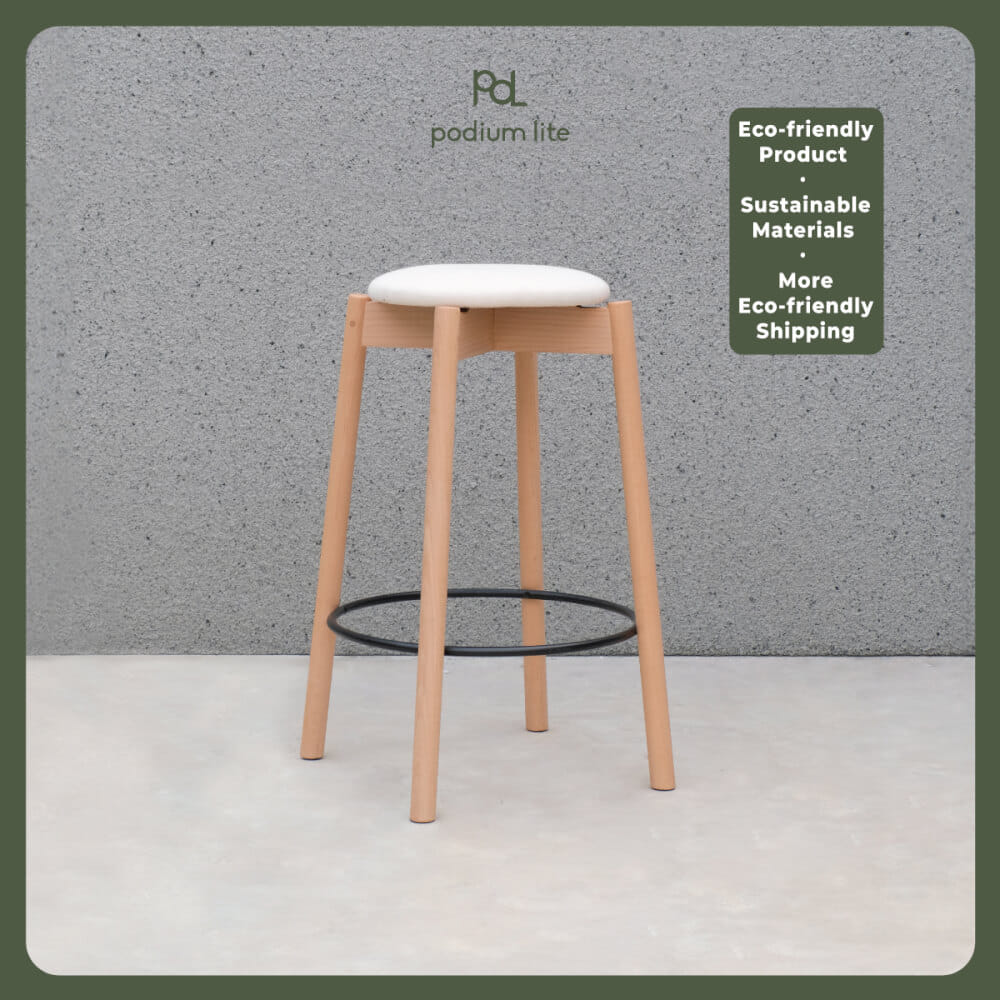 เก้าอี้บาร์ไม้บีช PODIUM LITE รุ่น PLUS MID STOOL สี PURE NATURAL (ถอดประกอบได้)_2