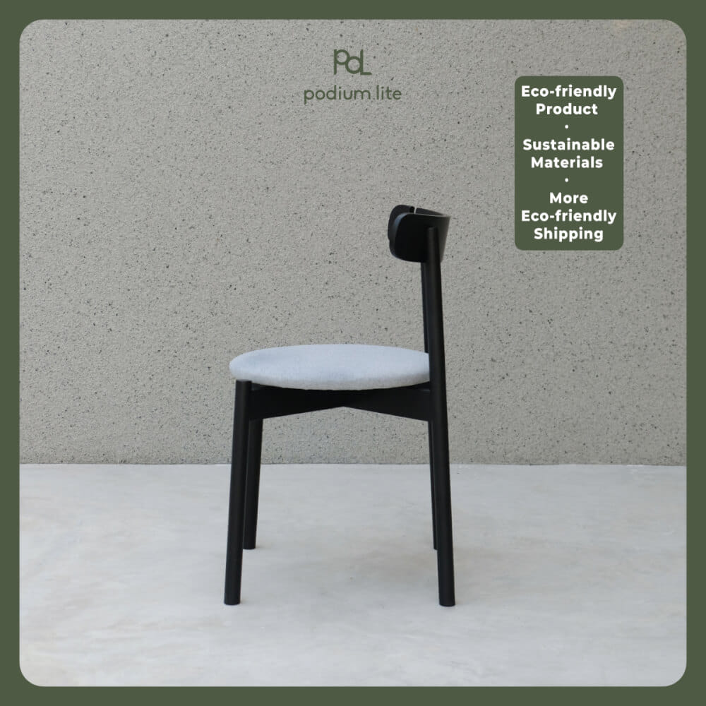 เก้าอี้ทานข้าวไม้บีช PODIUM LITE รุ่น PLUS CHAIR สี BLACK (ถอดประกอบได้)_3