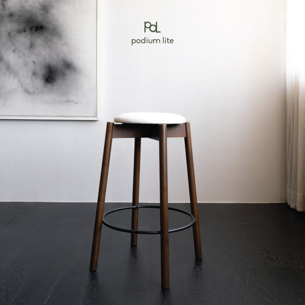 เก้าอี้บาร์ไม้บีช PODIUM LITE รุ่น PLUS MID STOOL สี WALNUT BROWN (ถอดประกอบได้)_3