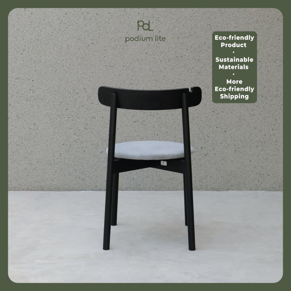เก้าอี้ทานข้าวไม้บีช PODIUM LITE รุ่น PLUS CHAIR สี BLACK (ถอดประกอบได้)_4