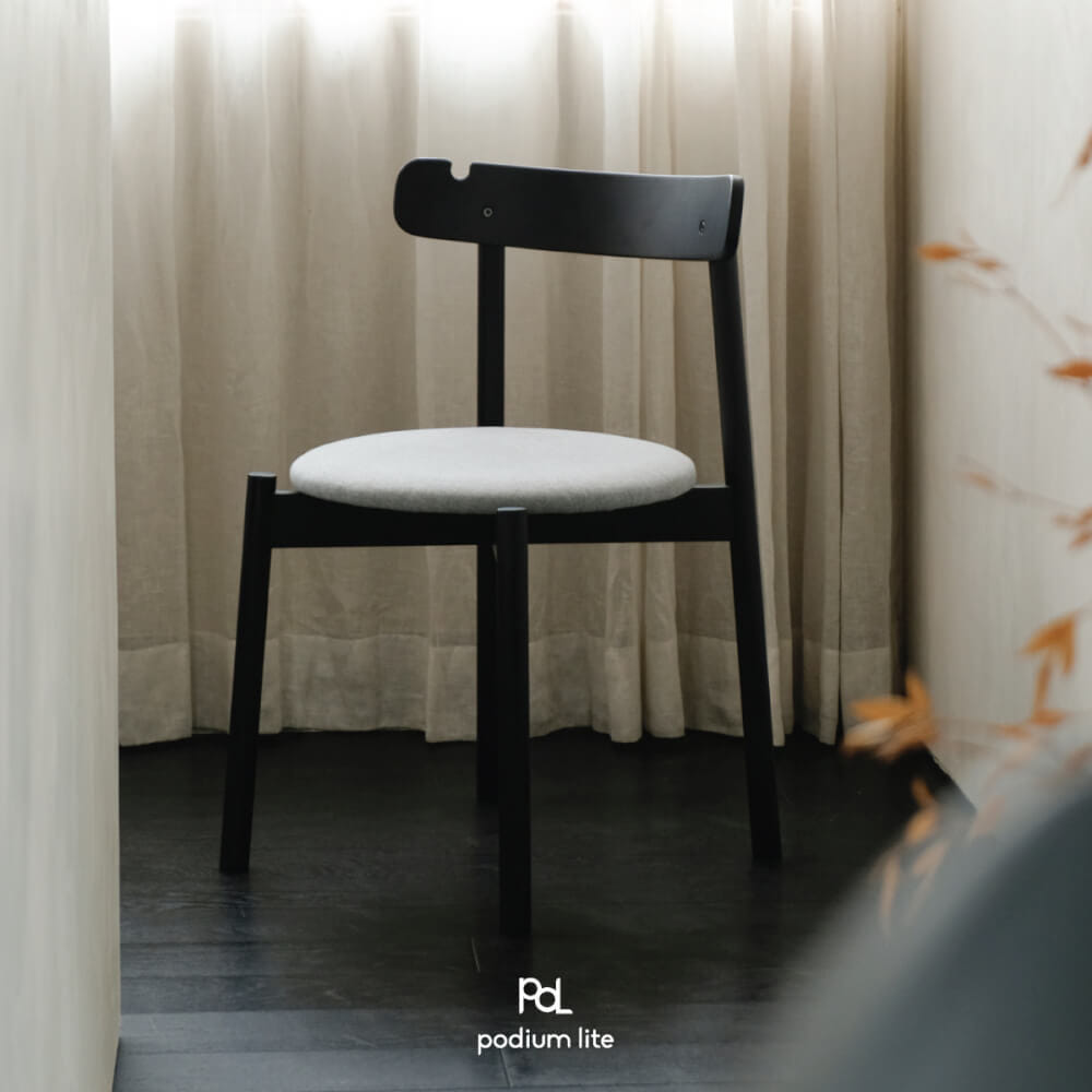 เก้าอี้ทานข้าวไม้บีช PODIUM LITE รุ่น PLUS CHAIR สี BLACK (ถอดประกอบได้)_7