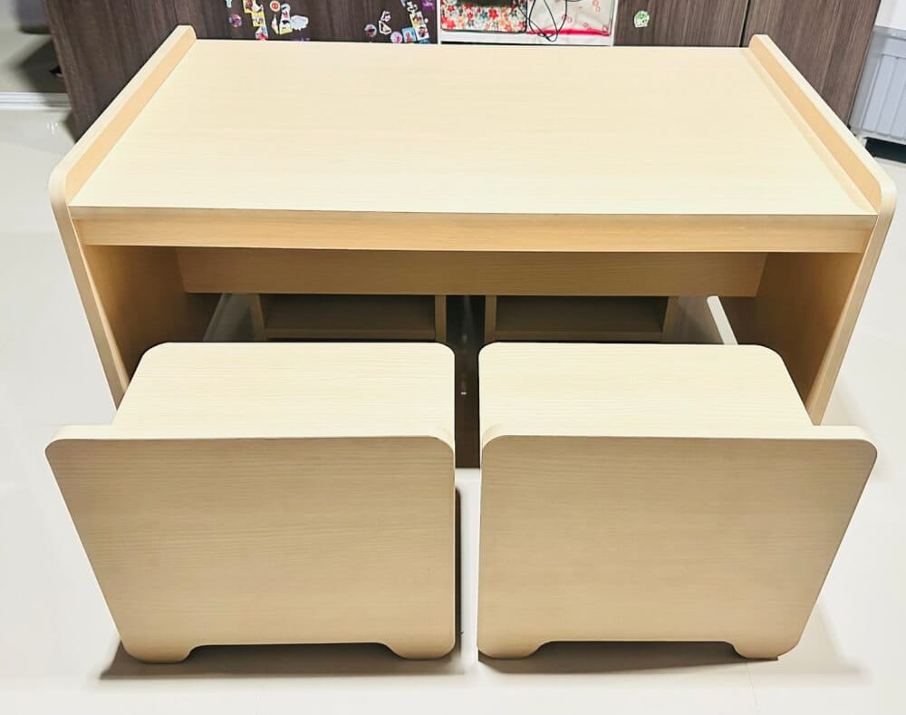 ชุดโต๊ะอเนกประสงค์สำหรับเด็ก 4 ที่นั่ง BEABLE LITTLESPACE 100 ซม. WHITE MAPLE