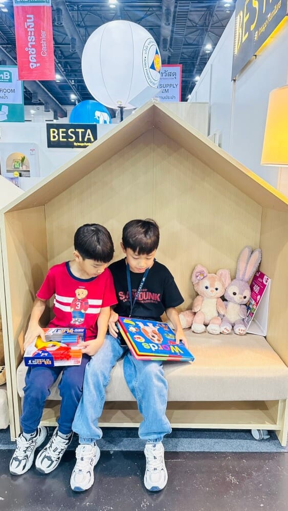 โซฟาเด็ก ดีไซน์บ้านไม้ 2 ที่นั่ง BEABLE LITTLESPACE รุ่น READING POD B ขนาด 120X55X145 ซม. สีไม้_5