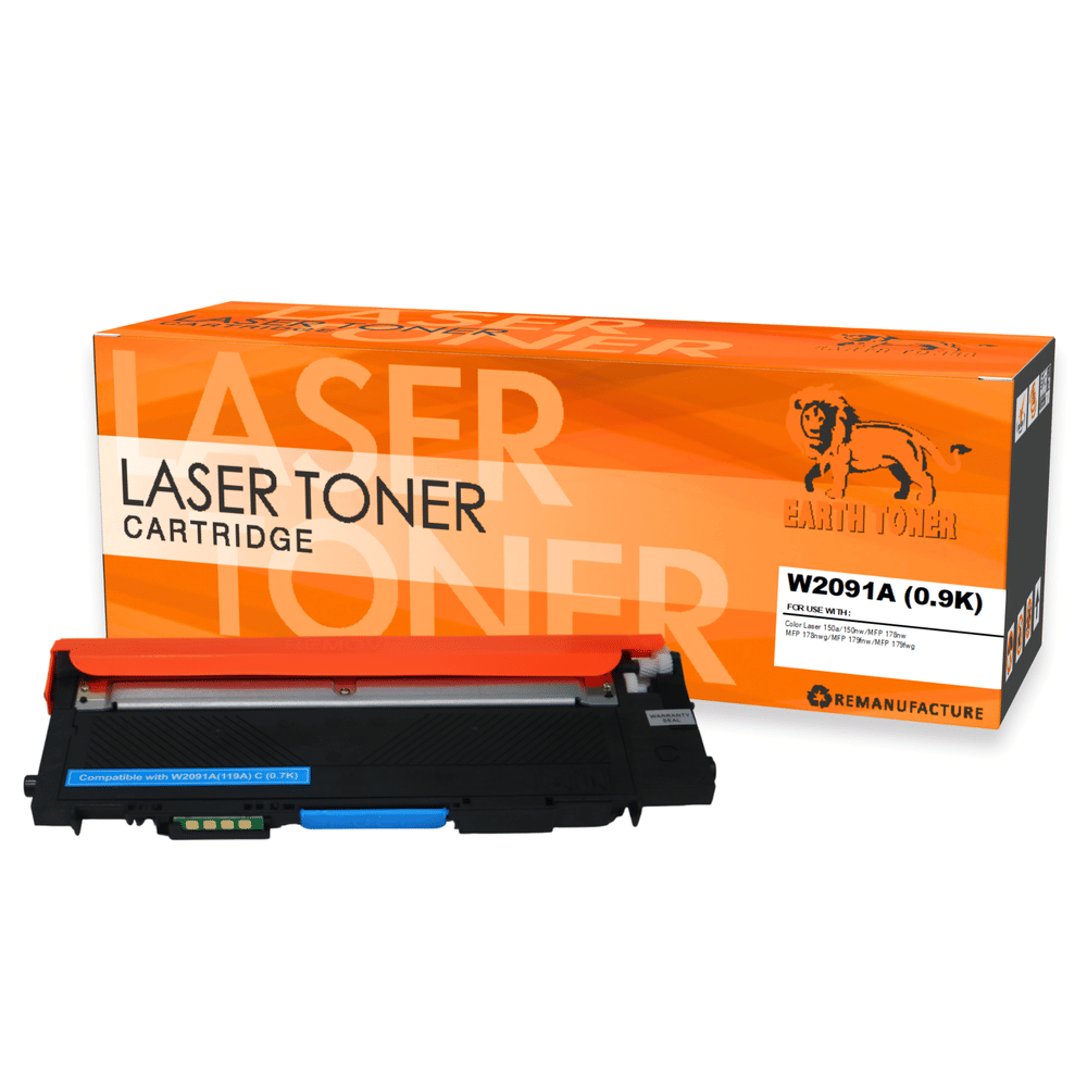 หมึกพิมพ์เลเซอร์ EARTH TONER รุ่น W2091A (119A) สีฟ้า