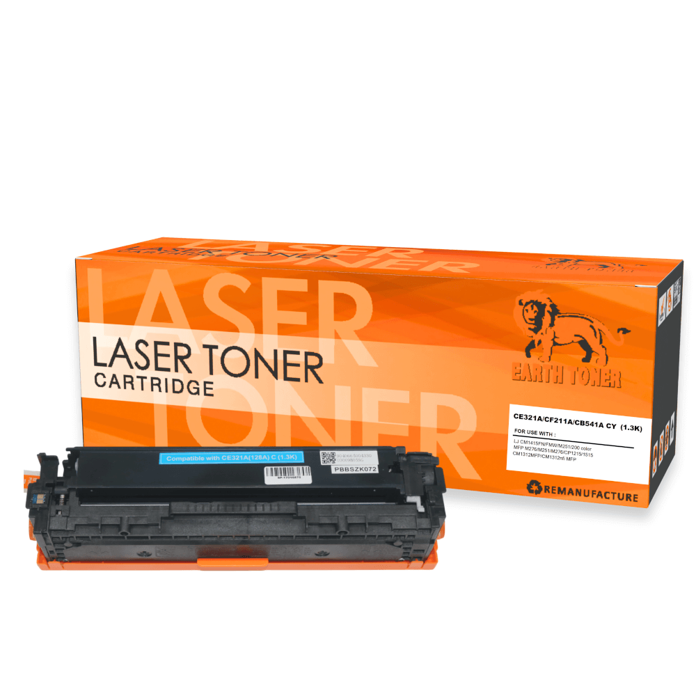 หมึกพิมพ์เลเซอร์ EARTH TONER รุ่น CE321A (128A) สีฟ้า
