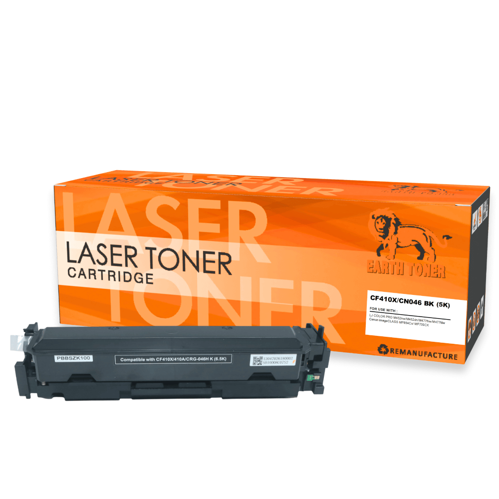 หมึกพิมพ์เลเซอร์ EARTH TONER รุ่น CF410X/410A/CRG-046 สีดำ