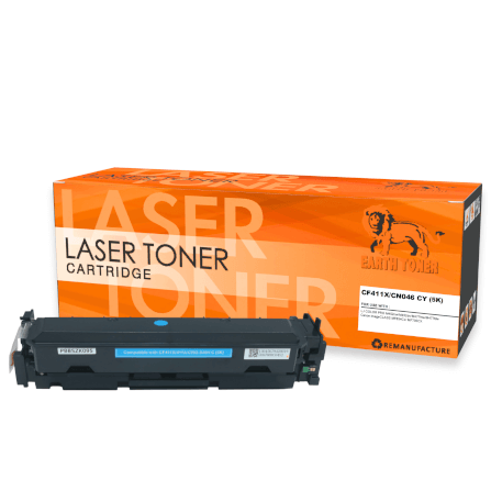 หมึกพิมพ์เลเซอร์ EARTH TONER รุ่น CF411X/411A/CRG-046 สีฟ้า