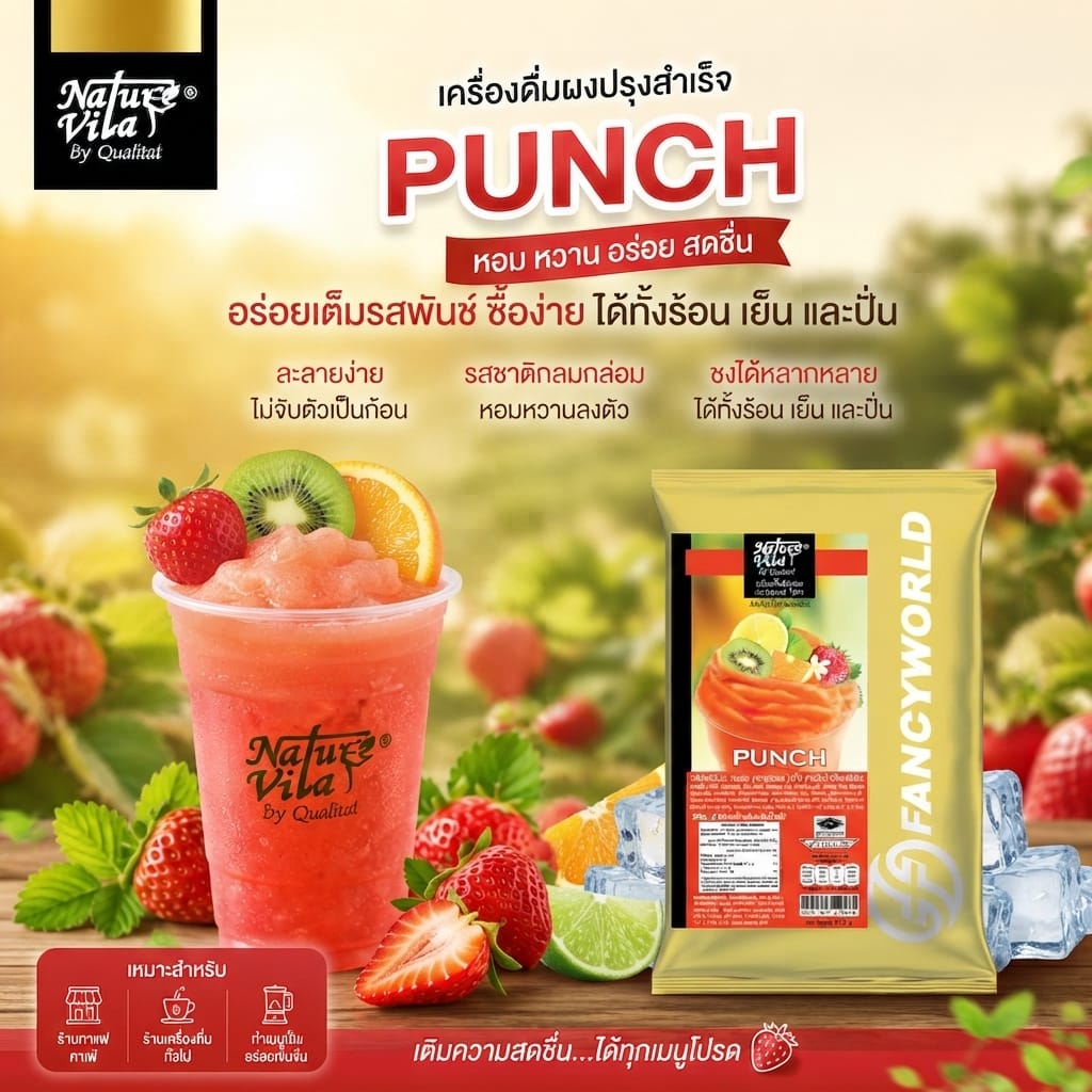 ผงน้ำผลไม้รสพั้นซ์สำเร็จรูปชนิดผง NATUR VITA ขนาด 500 กรัม (ยกลัง 24 แพ็ค)_3