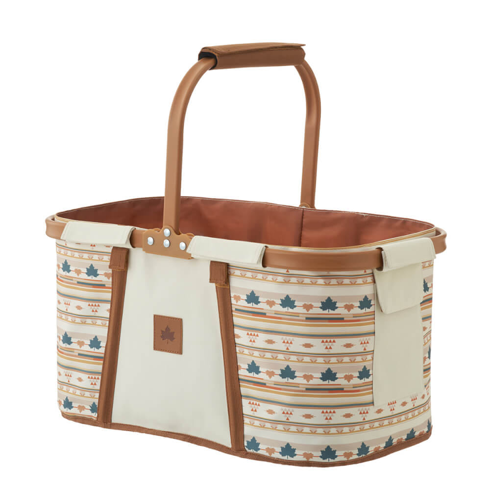 ตะกร้าแคมป์ปิ้ง LOGOS FOLDABLE BASKET (NAVAJO) พับได้