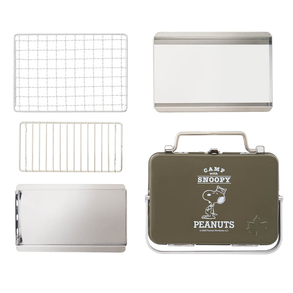 เตาถ่านบาร์บีคิว LOGOS SNOOPY (BEAGLE SCOUTS 50YEARS) ทรงกระเป๋า แบบพกพา_4