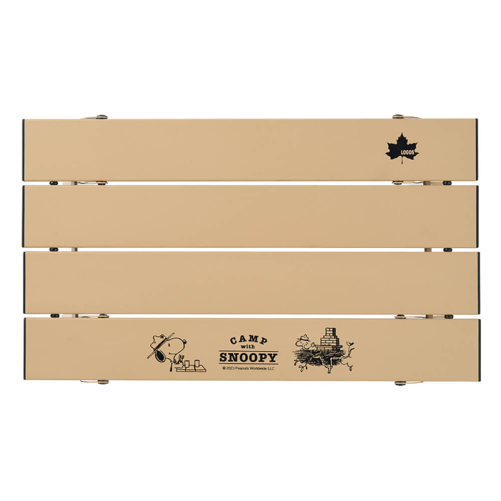 โต๊ะพับแคมป์ปิ้ง LOGOS SNOOPY (BEAGLE SCOUTS 50YEARS) ขนาด 40X 24X 11 ซม.,สีเบจ_5